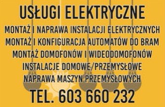 Usługi elektryczne, automaty do bram, itd.