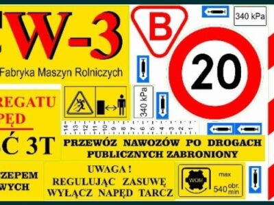 Naklejki RCW-3 rozsiewacz komlet