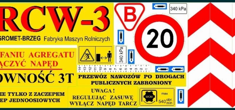 Naklejki RCW-3 rozsiewacz komlet