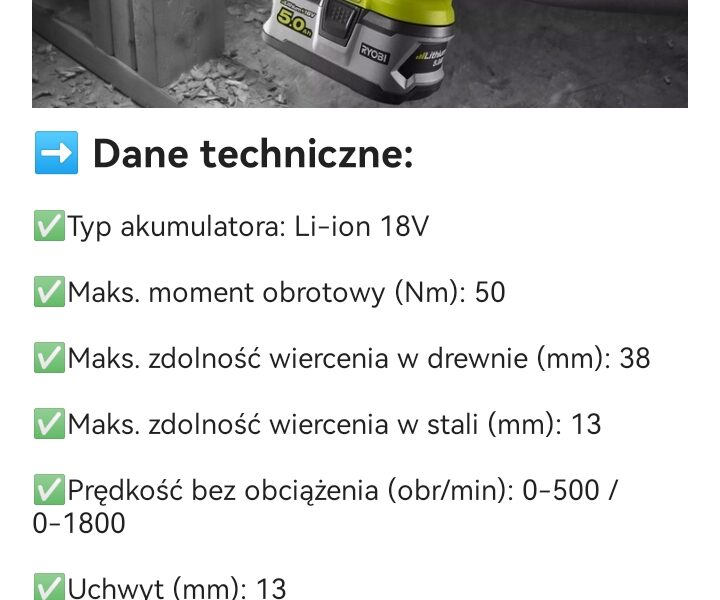 Sprzedam zestaw ryobi Szlifierka kątowa akumulatorowa ryobi plus wiertarko wkrętarka akumulatorowa