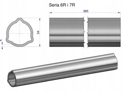 Rura zewnętrzna Seria 6R i 7R do wału 510 przegubowo-teleskopowego 54x4 mm