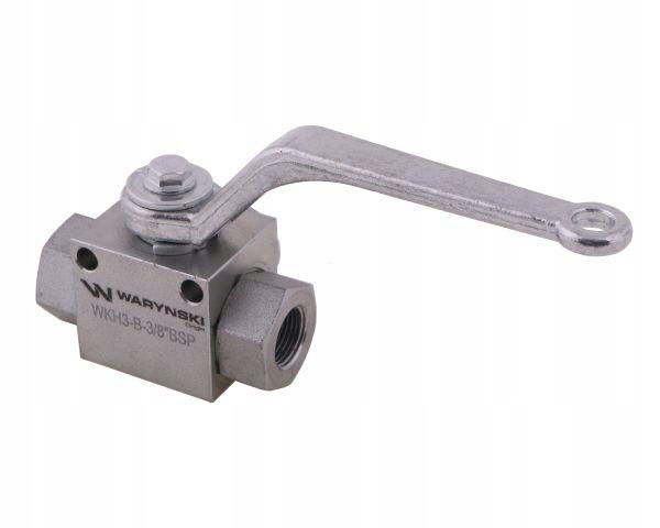 Zawór kulowy hydrauliczny 3-drogowy 3/2 - 3/8"BSP z otworami mocującymi 500