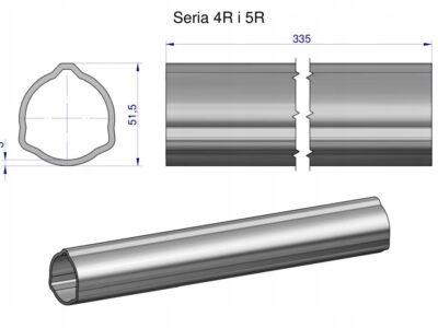 Rura zewnętrzna Seria 4R i 5R do wału 460 przegubowo-teleskopowego 51.5x3 m