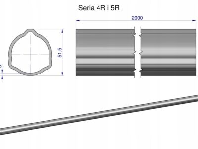 Rura trójkątna zewnętrzna Seria 4R i 5R do wału przegubowo-teleskopowego 51