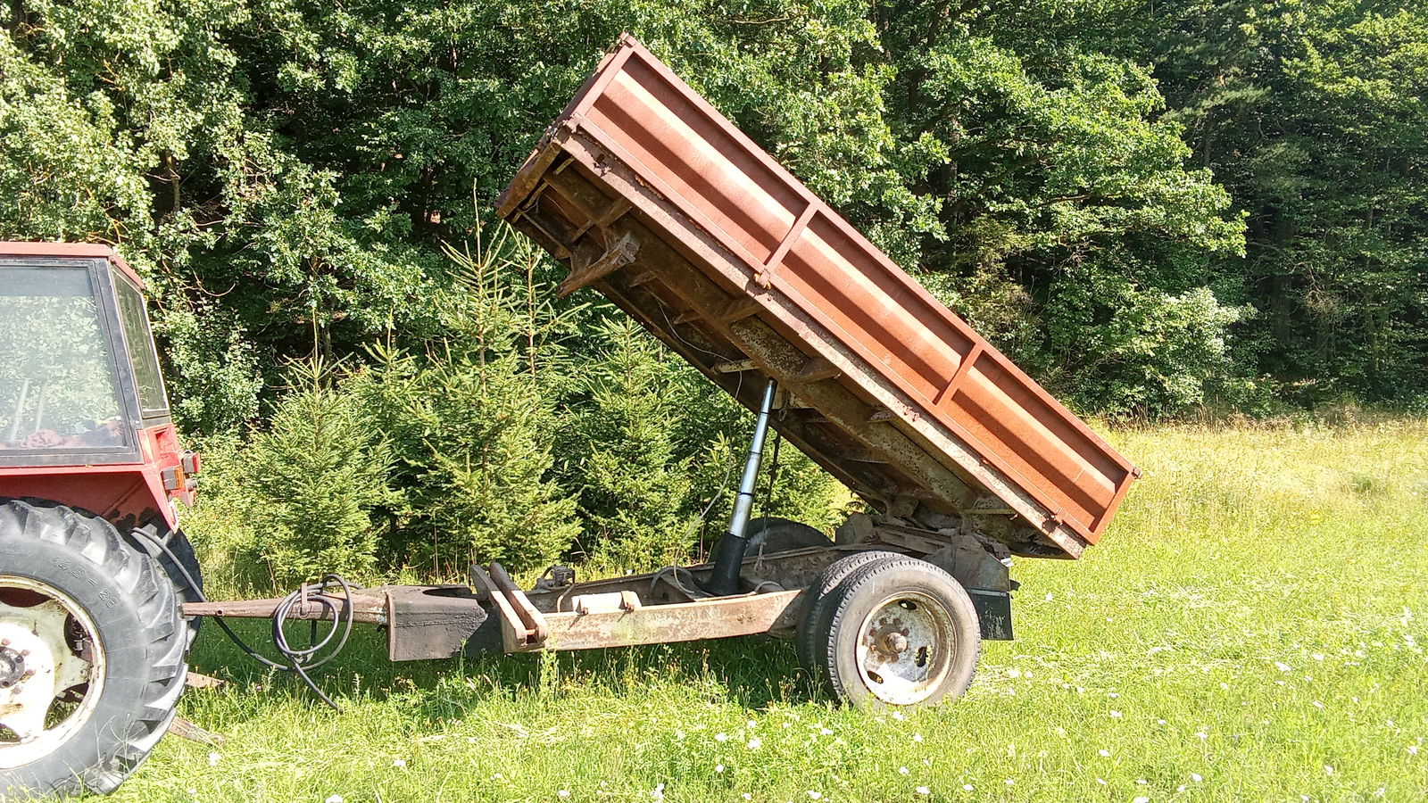 przyczepa 3.5t wywrotka 3 strony 1 osiowa blizniaki