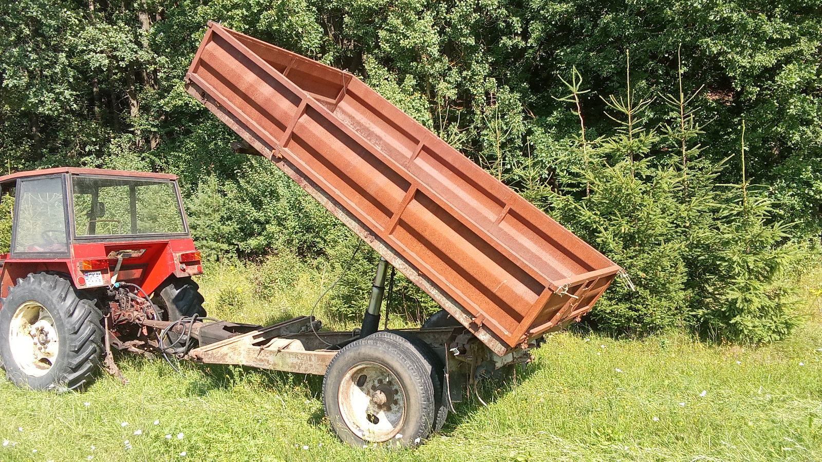 przyczepa 3.5t wywrotka 3 strony 1 osiowa blizniaki