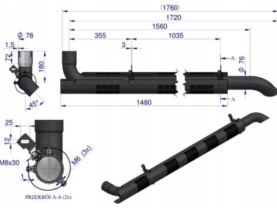 Rura Tłumik kpl AL164277W WARYŃSKI