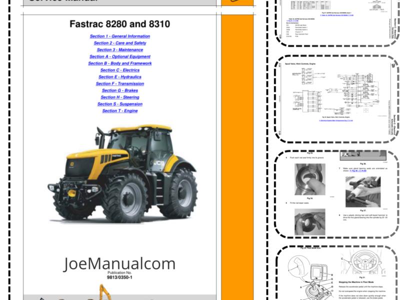 JCB Fastrack 8280 i 83120 Service Manual Instrukcja naprawcza serwisowa