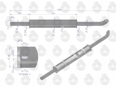 Tłumik okrągły długi 5.4kg 1280mm C-360 EMALIA ORYGINAŁ URSUS