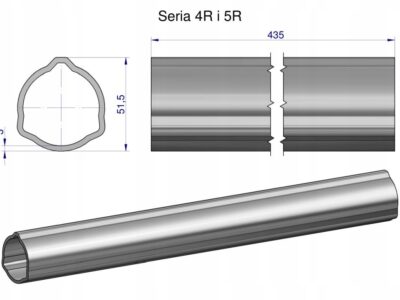 Rura zewnętrzna Seria 4R i 5R do wału 560 przegubowo-teleskopowego 51.5x3 m