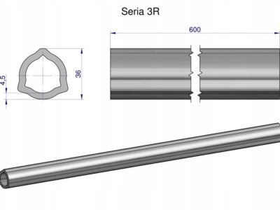 Rura wewnętrzna Seria 3R do wału 760 przegubowo-teleskopowego 36x4.5 mm 605