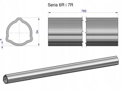 Rura zewnętrzna Seria 6R i 7R do wału 910 przegubowo-teleskopowego 54x4 mm