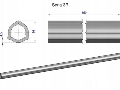 Rura wewnętrzna Seria 3R do wału 1010 przegubowo-teleskopowego 36x4.5 mm 85