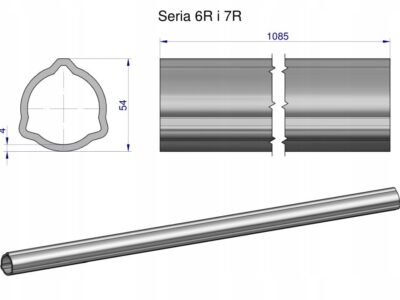 Rura zewnętrzna Seria 6R i 7R do wału 1210 przegubowo-teleskopowego 54x4 mm