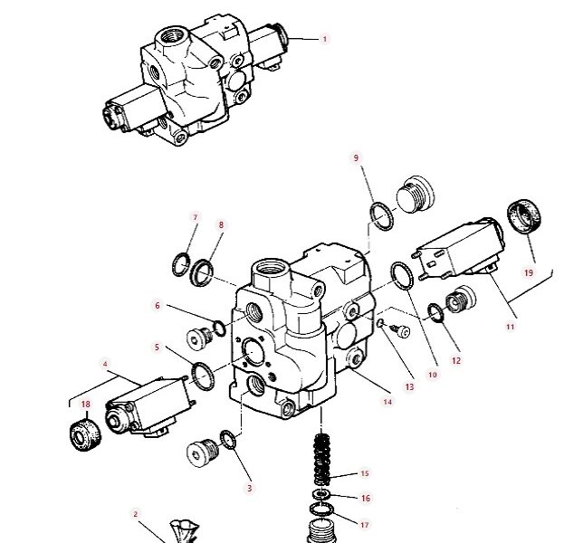 Rozdzielacz 3387006M2 EHR 1525100139 Massey Ferguson 6170